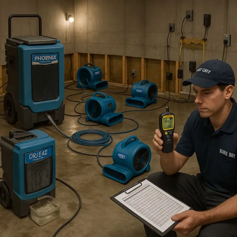 Structural Drying and Dehumidification process in Schofield, WI